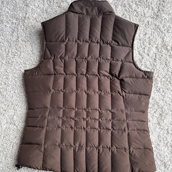 Brown Eddie Bauer Premium Goose Down Vest Women’s Size Small - Picture 3 of 10